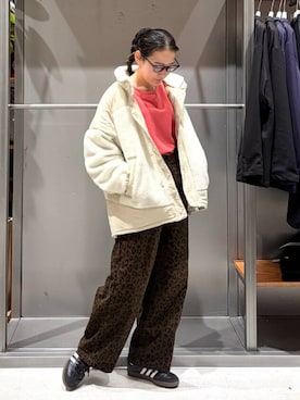 「ボアジャケット」｜hanaさん（レディース・160cm）の秋コーディネート