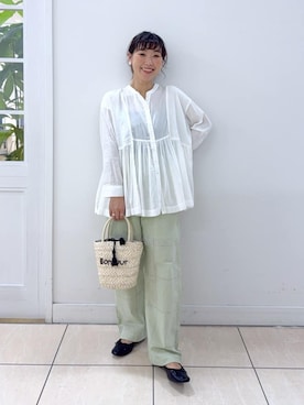 「MINIMUM（ミニマム）のアイテム（カーディガン/ボレロ）」を使った、Osawaさん（レディース・156cm）の春コーディネート