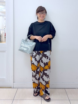 「アイテム（その他パンツ、オレンジ系）」を使った、Osawaさん（レディース・157cm）の夏コーディネート