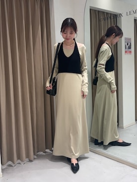 「ビスチェコーデ」｜「アイテム（ワンピース/ドレス）」を使った、yu _lemageさん（レディース・167cm）の春コーディネート