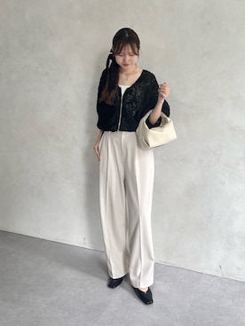 「アイテム（ブルゾン、ホワイト系）」を使った、yu _lemageさん（レディース・167cm）の夏コーディネート