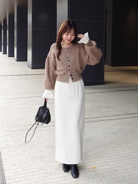 「アイテム（スカート）」を使った、yu _lemageさん（レディース・167cm）の冬コーディネート