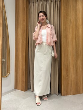 低身長サイズあり】マキシIラインスカートを使った人気ファッション