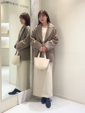 「アイテム（その他アウター）」を使った、yu _lemageさん（レディース・167cm）の冬コーディネート