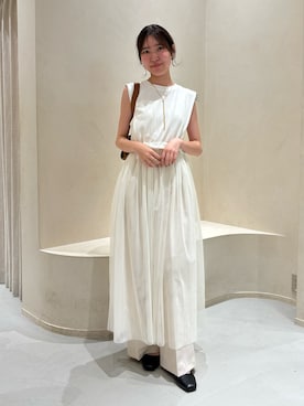 「カフェ」｜「アイテム（ワンピース/ドレス）」を使った、yu _lemageさん（レディース・166cm）の夏コーディネート