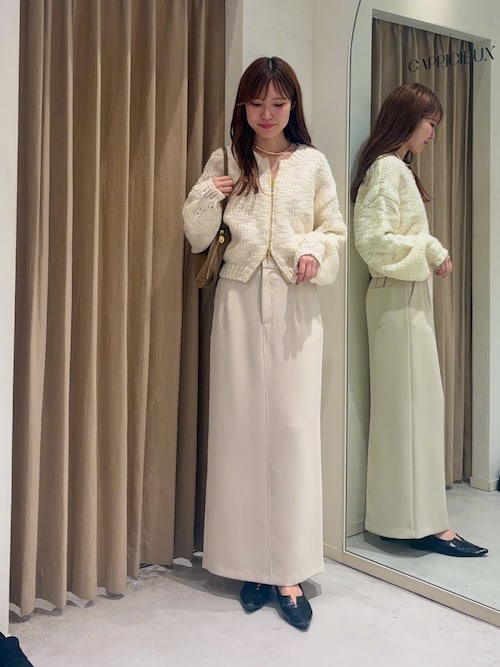 CAPRICIEUX LE'MAGE WフェイスZIPカーディガン　ベージュ CAPRICIEUX LE'MAGE WフェイスZIPカーディガン CAPRICIEUX LE