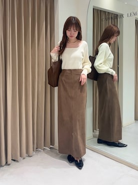 「スウェードスカート」｜yu _lemageさん（レディース・167cm）の秋コーディネート