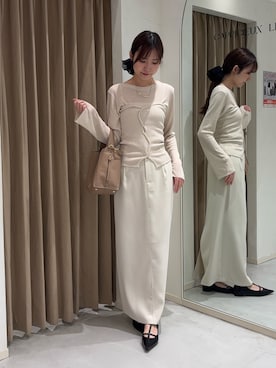 「ビスチェコーデ」｜「アイテム（スカート）」を使った、yu _lemageさん（レディース・167cm）の春コーディネート