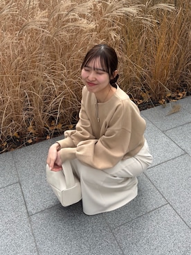 「CAPRICIEUX LE'MAGE（カプリシューレマージュ）のアシメワンハンドルバッグ（ハンドバッグ）」を使った、yu _lemageさん（レディース・167cm）の冬コーディネート