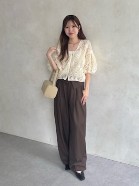 「アイテム（ジャケット/アウター、ホワイト系）」を使った、yu _lemageさん（レディース・167cm）の夏コーディネート