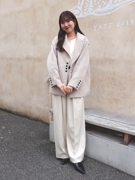 「CAPRICIEUX LE'MAGE（カプリシューレマージュ）のフレア袖アシメネックニット（ニット/セーター）」を使った、yu _lemageさん（レディース・167cm）の秋コーディネート