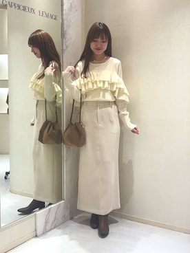 「アイテム（ブーツ）」を使った、yu _lemageさん（レディース・167cm）の秋コーディネート