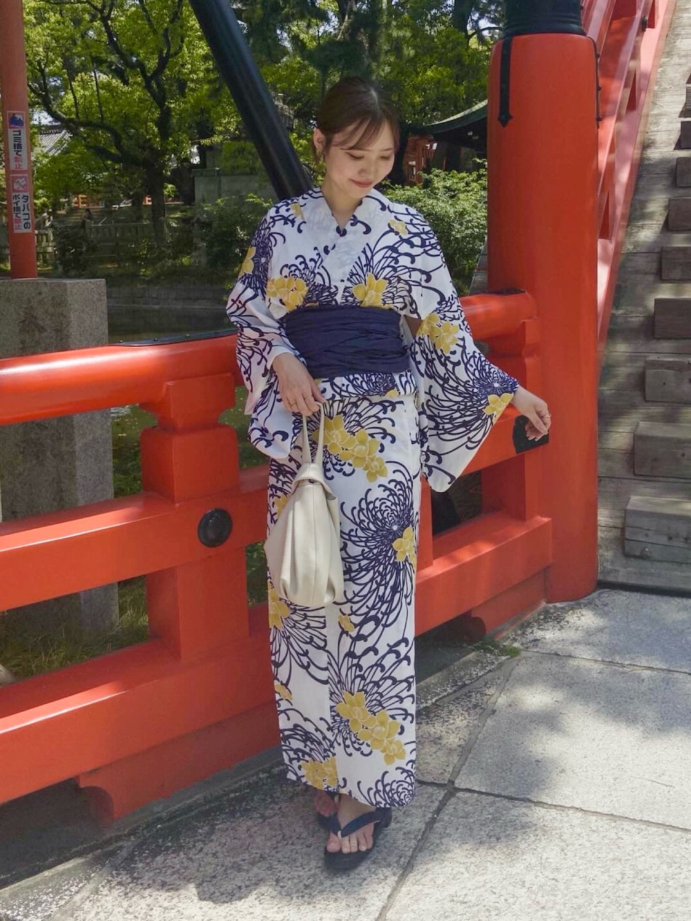 「浴衣、浴衣女子、ゆかた、淡色コーデ、キレイめ、花火大会」｜「CAPRICIEUX LE'MAGEのラウンドバッグ（ハンドバッグ、ホワイト系）」を使った、yu _lemageさん（骨格ナチュラル・レディース・167cm）の春コーディネートの1枚目の写真
