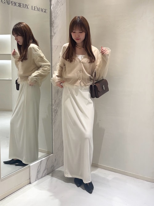 CAPRICIEUX LE'MAGE チュールレイヤードカーディガン 1枚で着映え】チュールレイヤードカーディガン（カーディガン