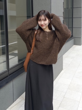 「アイテム（ショルダーバッグ、イエロー系）」を使った、yu _lemageさん（レディース・166cm）の秋コーディネート