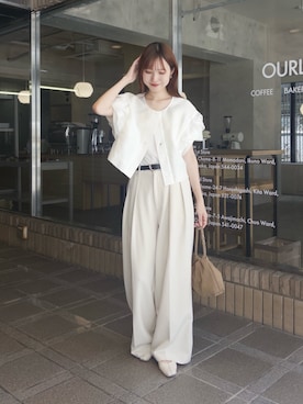 「アイテム（パンプス、ホワイト系）」を使った、yu _lemageさん（レディース・167cm）の夏コーディネート