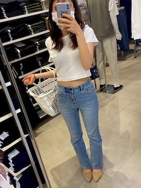 「へそだしコーデ」｜「アイテム（パンツ）」を使った、chinatsuさん（レディース・160cm）の夏コーディネート
