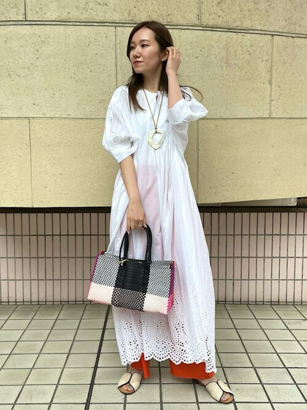 手洗い可能〉シフリーエンブロイダリーワンピース◇を使った人気  