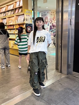「NOSTALVIA（ノスタルヴィア）の【阪神タイガース90周年 × NOSTALVIA（ノスタルヴィア）】Tigers Claw / タイガースクロー Tシャツ（Tシャツ/カットソー、ホワイト系）」を使った、NOSTALVIAさん（メンズ・180cm）の夏コーディネート