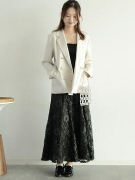 「アイテム（テーラードジャケット）」を使った、saisondepapillon_officialさん（レディース・168cm）の冬コーディネート