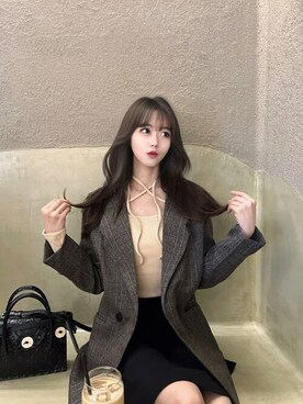 「SEU（エスイーユー）のアイテム（ジャケット/アウター）」を使った、saisondepapillon_officialさん（レディース・160cm）の春コーディネート