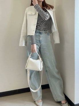 「SEU（エスイーユー）のアイテム（ジャケット/アウター）」を使った、saisondepapillon_officialさん（レディース・160cm）の春コーディネート