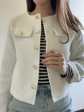 「SEU（エスイーユー）のアイテム（ジャケット/アウター）」を使った、saisondepapillon_officialさん（レディース・160cm）の春コーディネート