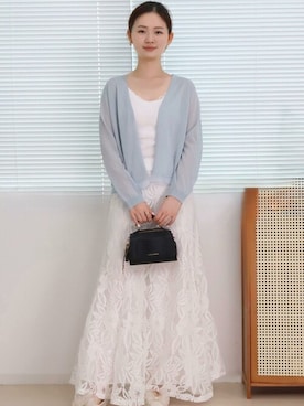 「アイテム（カーディガン/ボレロ）」を使った、saisondepapillon_officialさん（レディース・168cm）の夏コーディネート