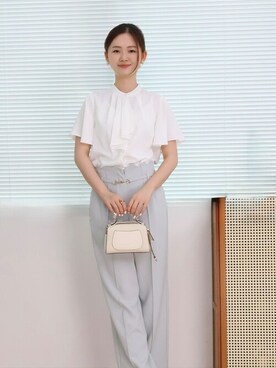 「アイテム（バッグ、ホワイト系）」を使った、saisondepapillon_officialさん（レディース・168cm）の夏コーディネート