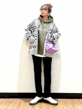 「EDWIN（エドウィン）のアイテム」を使った、Rightonさん（レディース・157cm）の冬コーディネート