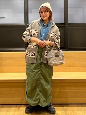 「Lee（リー）のアイテム（シャツ/ブラウス）」を使った、Rightonさん（レディース・156cm）の冬コーディネート