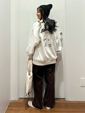 「Right-on（ライトオン）のアイテム（帽子）」を使った、Rightonさん（レディース・155cm）の冬コーディネート