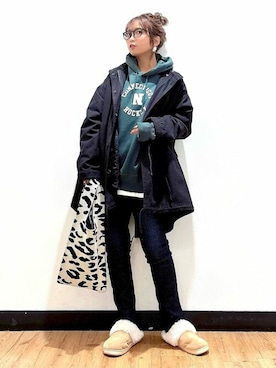 「CAMP7（キャンプセブン）のアイテム」を使った、Rightonさん（レディース・157cm）の冬コーディネート