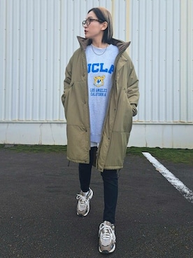 「Right-on（ライトオン）のアイテム（ジャケット/アウター）」を使った、Rightonさん（レディース・158cm）の冬コーディネート