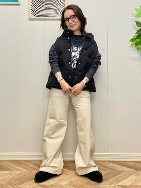 「Right-on（ライトオン）のアイテム（ジャケット/アウター）」を使った、Rightonさん（レディース・158cm）の冬コーディネート