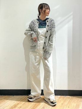 「Right-on（ライトオン）のアイテム（オールインワン・サロペット）」を使った、Rightonさん（レディース・160cm）の冬コーディネート