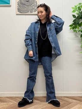 「Right-on（ライトオン）のアイテム（ジャケット/アウター）」を使った、Rightonさん（レディース・158cm）の冬コーディネート