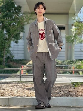「Lee（リー）のアイテム（スウェット）」を使った、Rightonさん（メンズ・182cm）の冬コーディネート