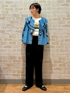「Right-on（ライトオン）のアイテム（パンツ）」を使った、Rightonさん（レディース・160cm）の春コーディネート