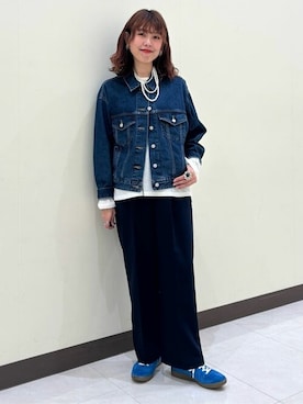 「イエベ」｜「アイテム（デニムジャケット）」を使った、Rightonさん（レディース・164cm）の春コーディネート