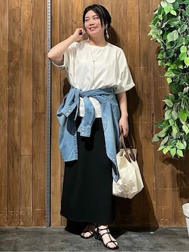 「Lee（リー）のアイテム（シャツ/ブラウス）」を使った、Rightonさん（レディース・157cm）の春コーディネート