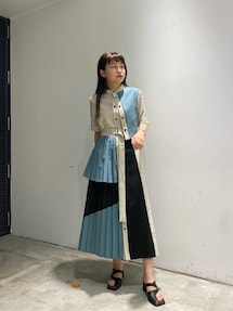 はまこ　unitedtokyo ダブルボタンシャツワンピース ブラック UNITED TOKYO（ユナイテッドトウキョウ）の「ダブルボタンシャツ