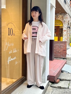 「yuni（ユニ　）のアイテム（ジャケット/アウター）」を使った、ﾆ ｼ ﾜ ｷ  ｼ ﾎさん（レディース・158cm）の春コーディネート