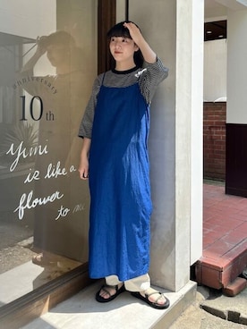 「yuni（ユニ　）のアイテム（デニムパンツ）」を使った、ﾆ ｼ ﾜ ｷ  ｼ ﾎさん（レディース・158cm）の春コーディネート
