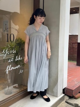 「yuni（ユニ　）のアイテム（ワンピース）」を使った、ﾆ ｼ ﾜ ｷ  ｼ ﾎさん（レディース・158cm）の夏コーディネート
