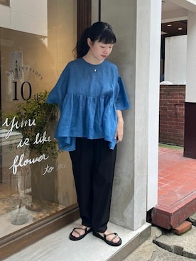 「yuni（ユニ　）のアイテム」を使った、ﾆ ｼ ﾜ ｷ  ｼ ﾎさん（レディース・158cm）の夏コーディネート