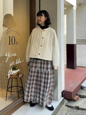 「yuni（ユニ　）のアイテム（ジャケット/アウター）」を使った、ﾆ ｼ ﾜ ｷ  ｼ ﾎさん（レディース・158cm）の秋コーディネート