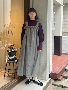 「アイテム（ジャンパースカート、その他）」を使った、ﾆ ｼ ﾜ ｷ  ｼ ﾎさん（レディース・158cm）の秋コーディネート