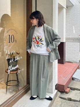 「yuni（ユニ　）のアイテム（ジャケット/アウター）」を使った、ﾆ ｼ ﾜ ｷ  ｼ ﾎさん（レディース・158cm）の秋コーディネート