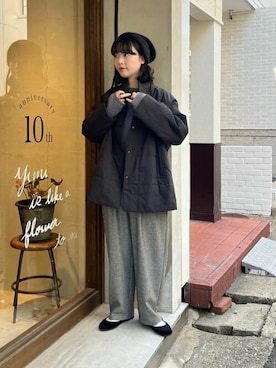 「yuni（ユニ　）のアイテム（ジャケット/アウター）」を使った、ﾆ ｼ ﾜ ｷ  ｼ ﾎさん（レディース・158cm）の冬コーディネート